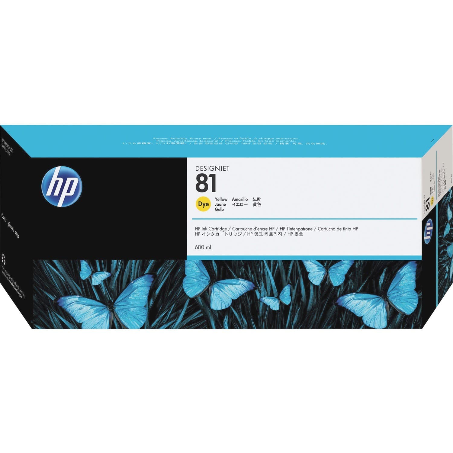 HP 81 (C4933A) Original Inkjet Ink Cartridge - Single Pack - Yellow - 1 Each