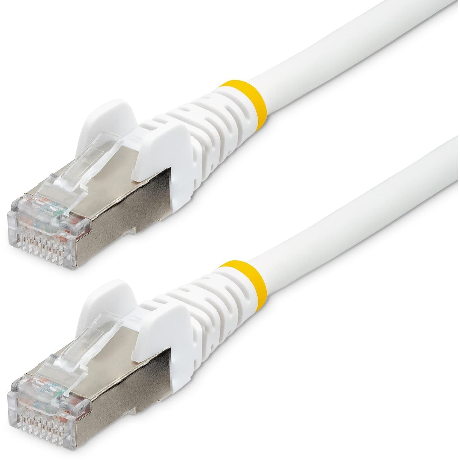 StarTech.com 7m CAT6a Ethernet Cable, White Low Smoke Zero Halogen (LSZH) 10 GbE 100W PoE S/FTP Snagless RJ-45 Network Patch Cord