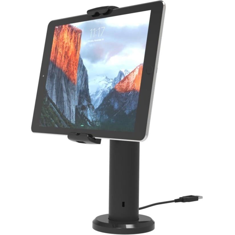 Universal Tablet Cling Rise Tilting Kiosk 8" Black