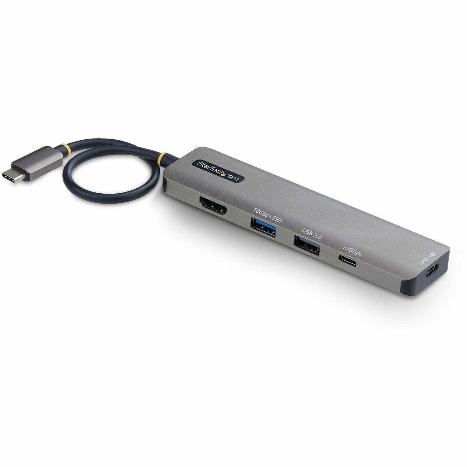 StarTech USB-C to HDMI Multiport Adapter with 140W PD Charging, 4K 60Hz HDMI, 2-Port USB 10Gbps Hub, 1x USB 2.0 Port, Type-C Mini Dock