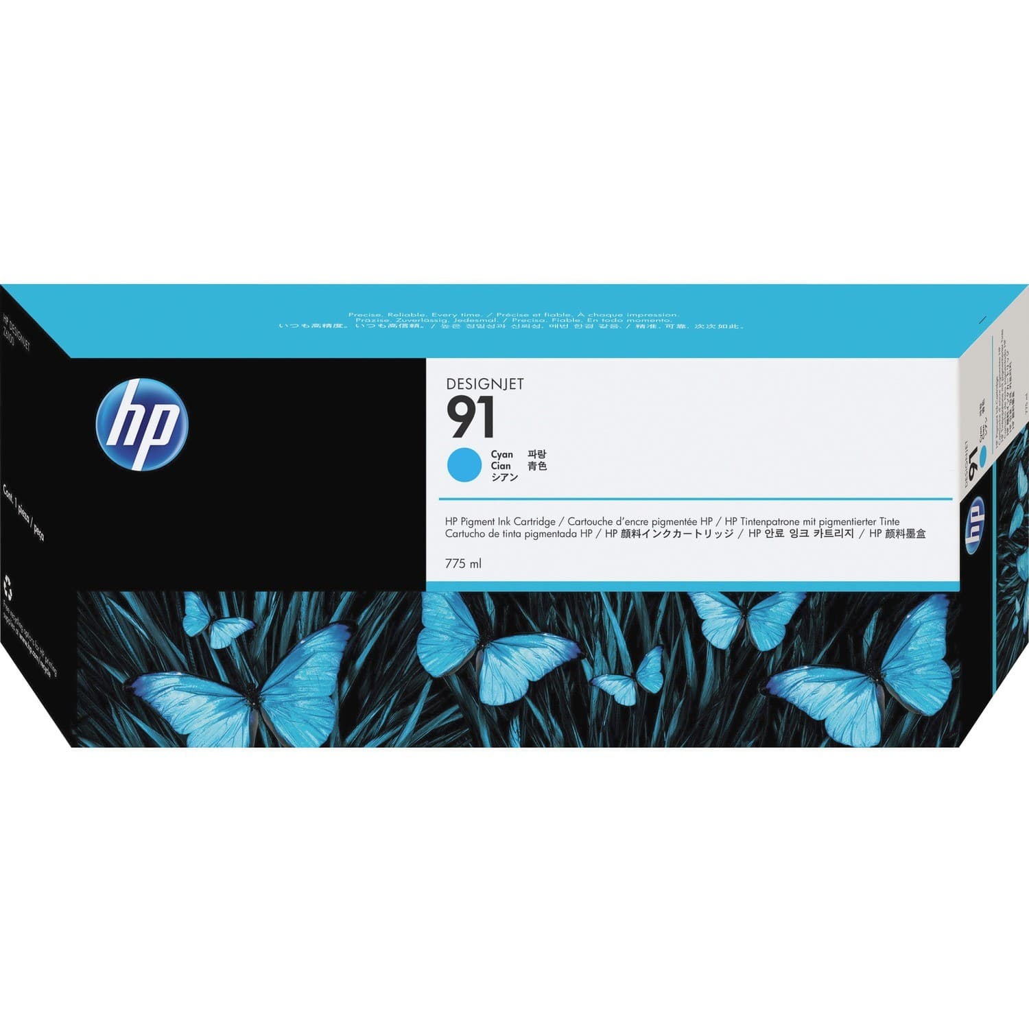 HP 91 (C9467A) Original Inkjet Ink Cartridge - Single Pack - Cyan - 1 Each
