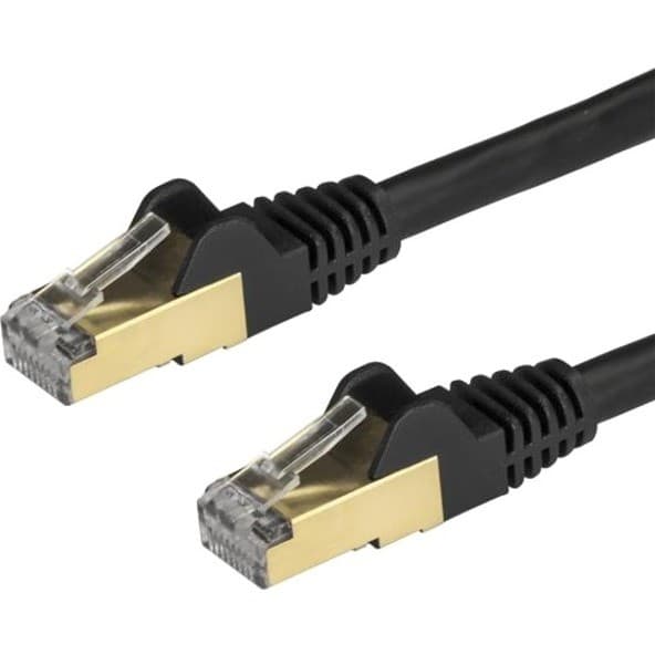 StarTech.com 7.5 m CAT6a Cable - Black - RJ45 Snagless Connectors - CAT6a STP Cord - Copper Wire - Ethernet Cable (6ASPAT750CMBK)