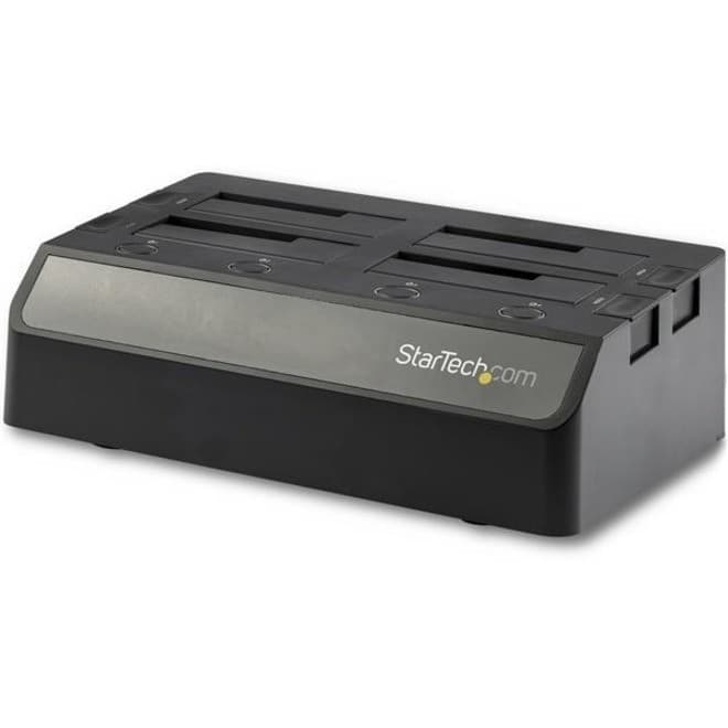 StarTech.com 4-Bay USB to SATA Hard Drive Docking Station, USB 10Gbps, External 2.5/3.5" SSD/HDD Dock, SATA III, Hot-Swap, Top-Loading