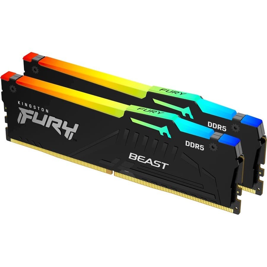 Kingston FURY Beast RAM Module for Desktop PC, Motherboard - 64 GB (2 x 32GB) - DDR5-5200/PC5-41600 DDR5 SDRAM - 5200 MHz Dual-rank Memory - CL40 - 1.25 V