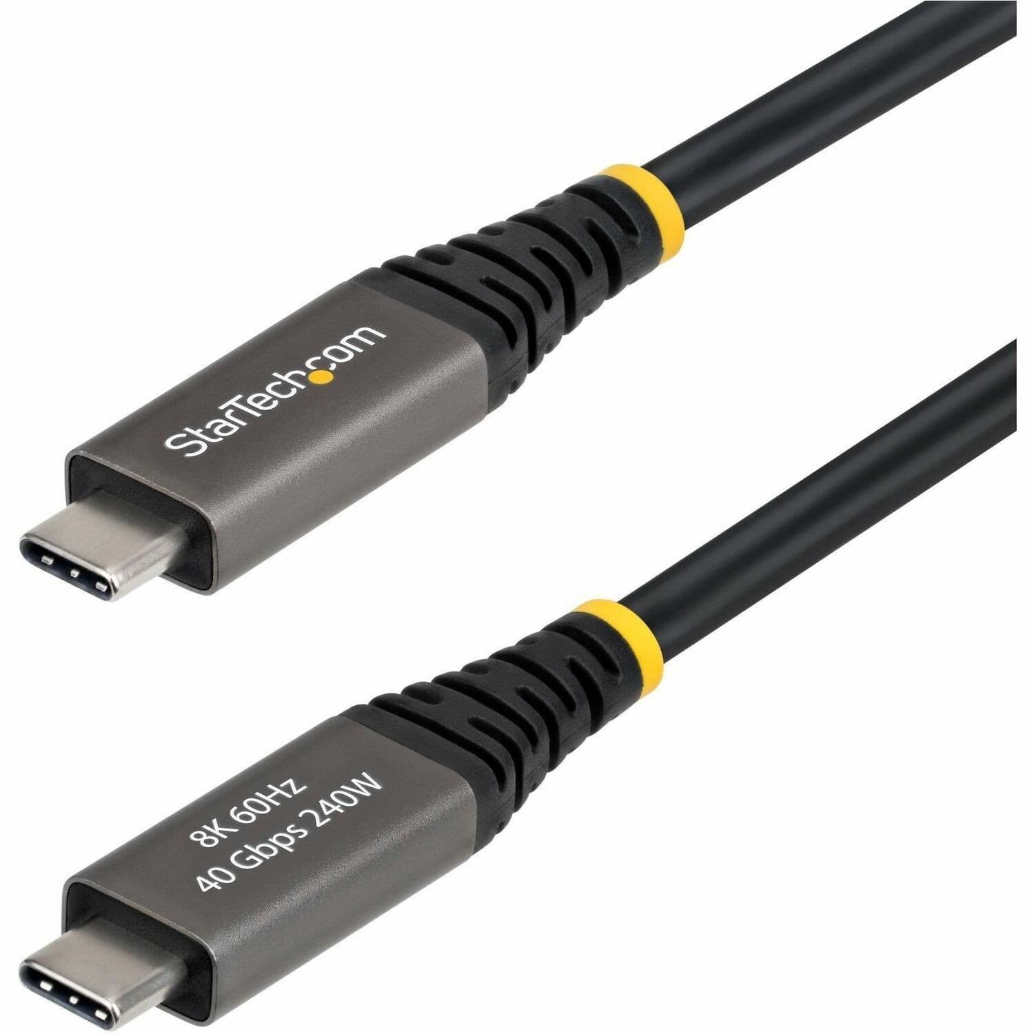 StarTech.com 2m (6.6ft) Active USB4 Cable, 40Gbps, 240W, 8K 60Hz/4K 240Hz DP2.1, Thunderbolt 4 Compatible USB-C Cable, Black USB-C Cord