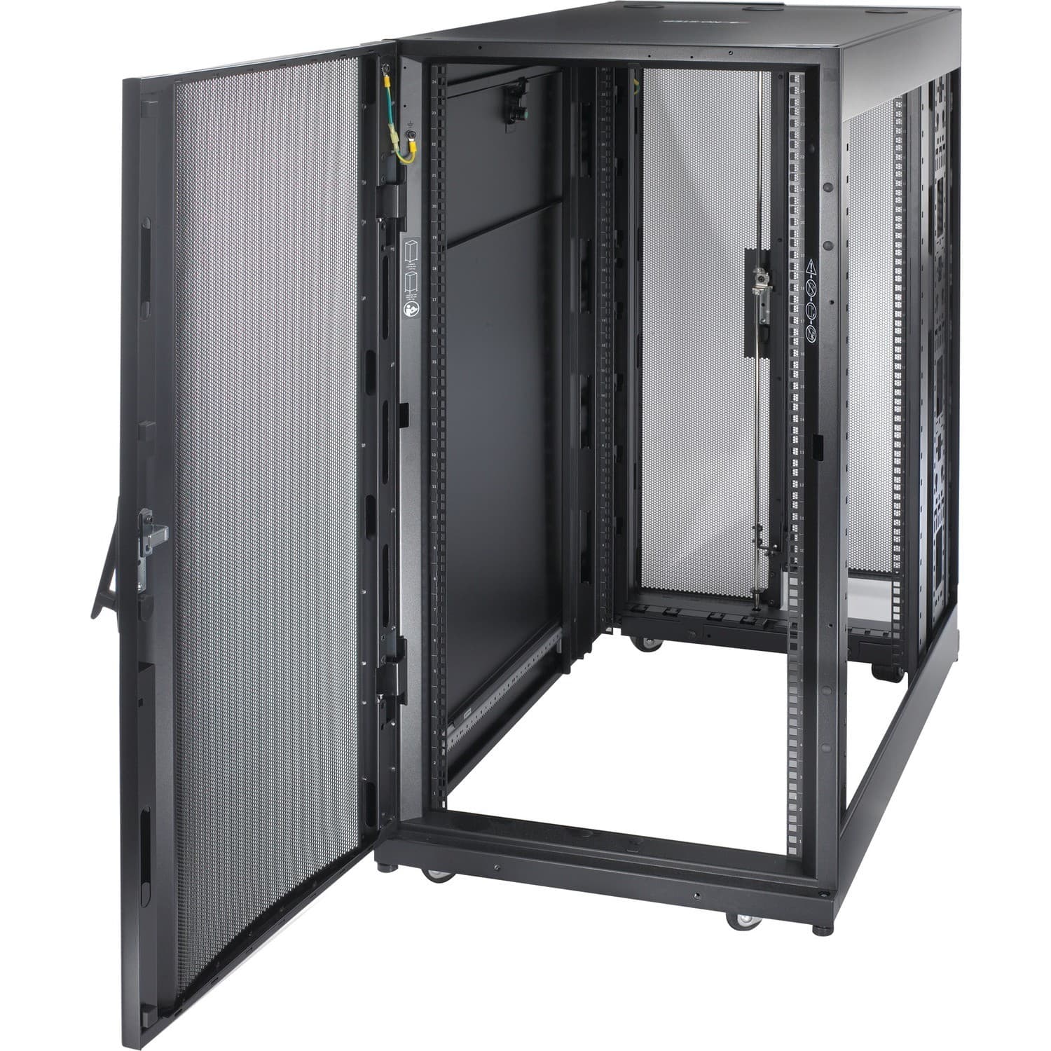 APC by Schneider Electric NetShelter SX 24U Floor Standing Enclosed Cabinet Rack Cabinet for Server, Storage - 482.60 mm Rack Width - Black - TAA Compliant