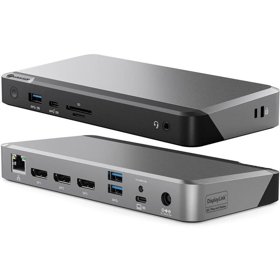 Alogic DX3 USB Type C Docking Station for Notebook - Memory Card Reader - SD - 100 W - Black, Space Gray - TAA Compliant