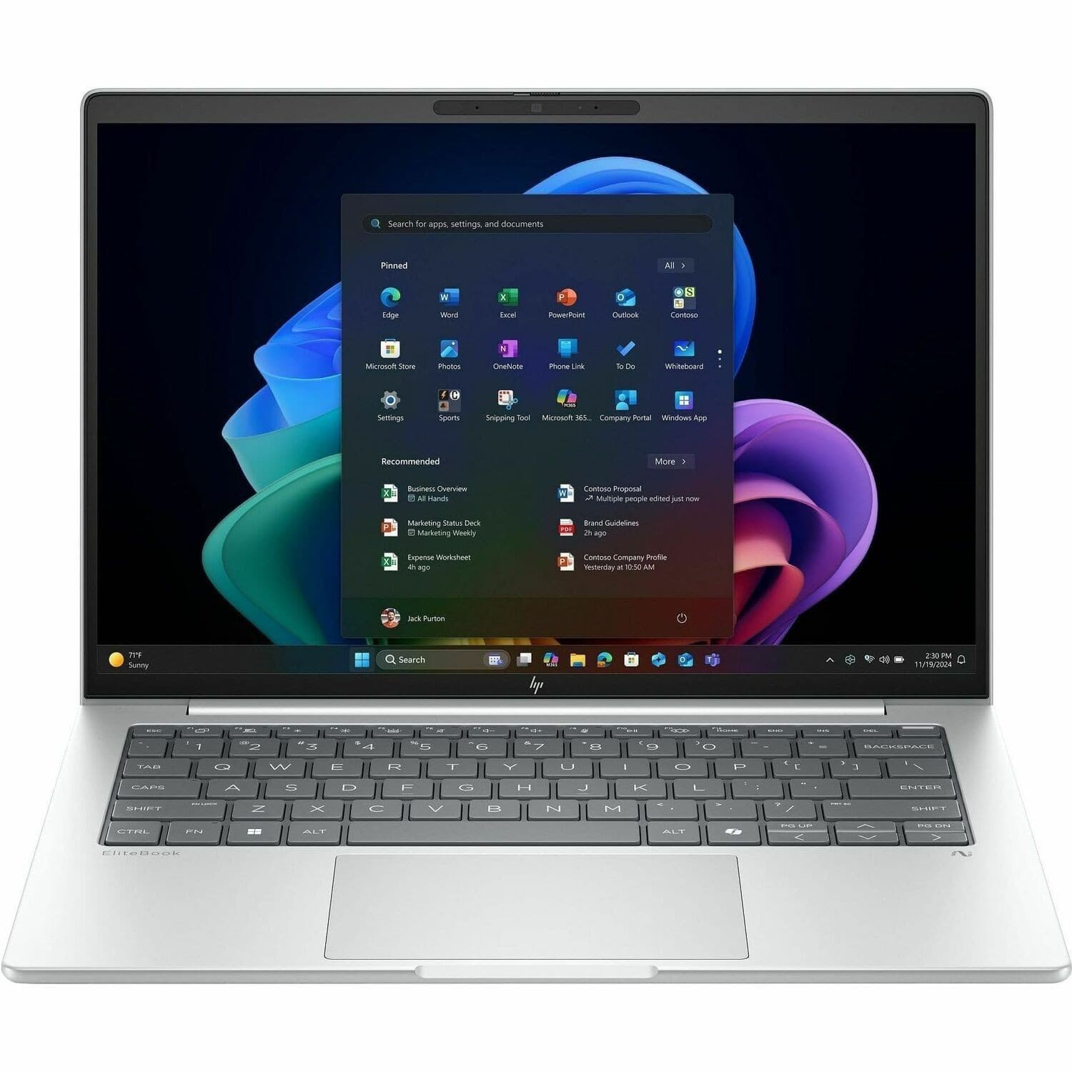 HP EliteBook 8 G1i 16" Touchscreen Notebook - WUXGA - Intel Core Ultra 7 256V - 16 GB - 512 GB SSD - Glacier Silver Aluminum
