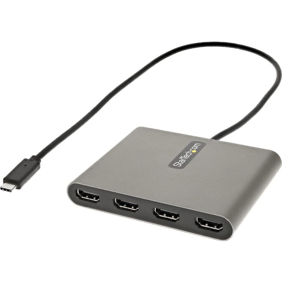 StarTech.com USB C to Quad HDMI Adapter, USB-C to 4x HDMI Monitor Converter for Windows (no support for macOS/ChromeOS/Linux) - TAA