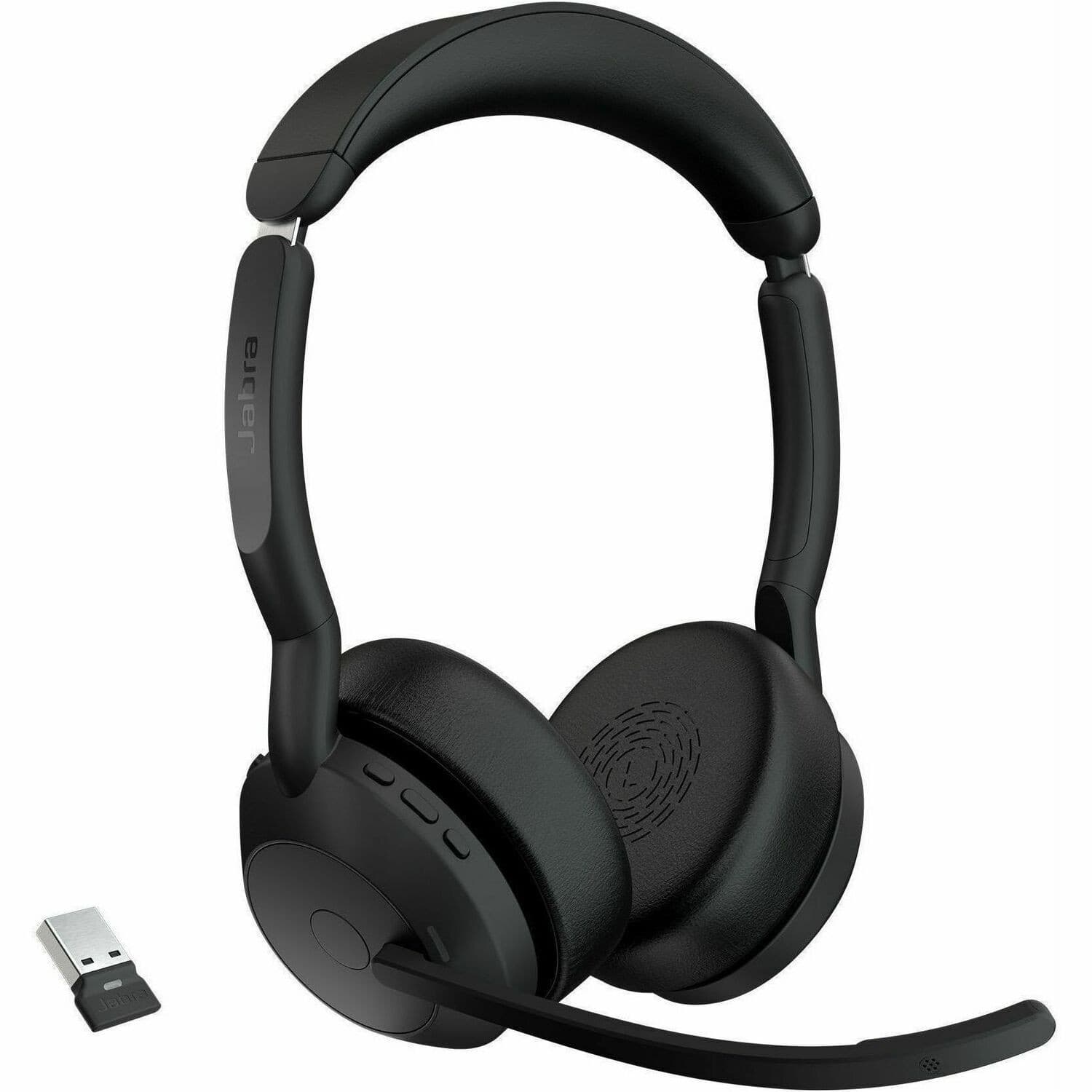 Jabra Evolve2 55 Wireless On-ear Stereo Headset - Black - with charging stand