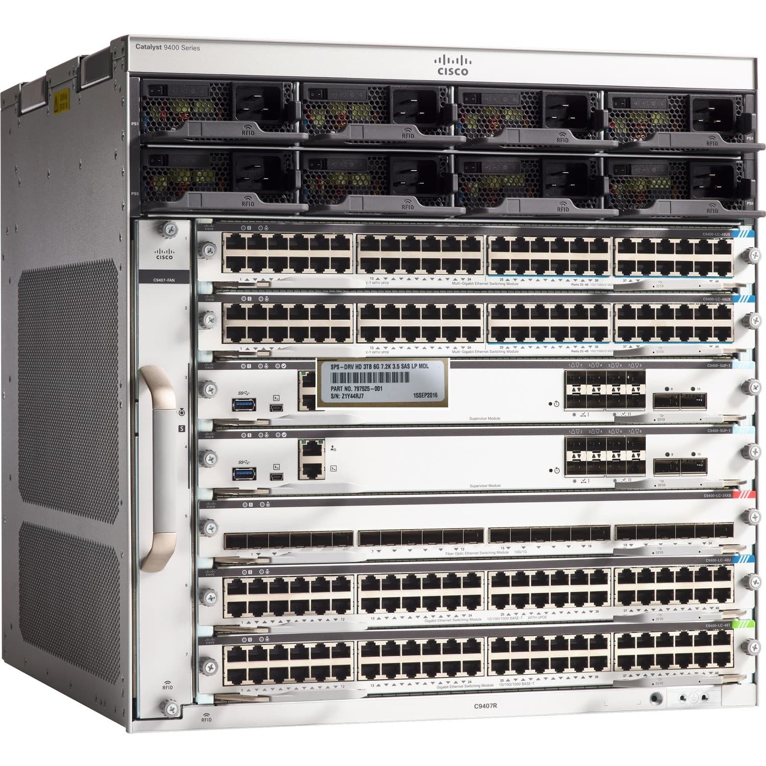 Cisco Catalyst 9400 C9407R Manageable Switch Chassis - Gigabit Ethernet - 10/100/1000Base-T