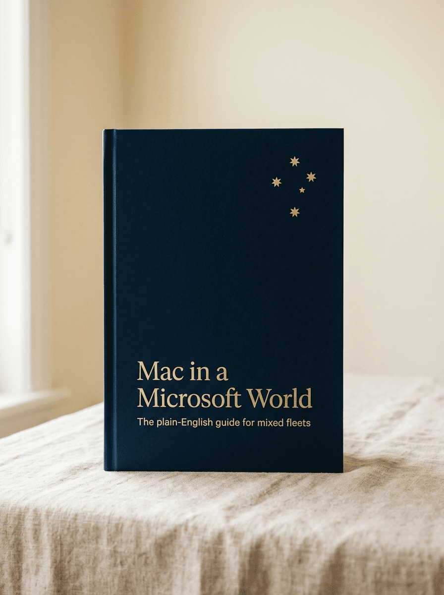 Cover of Mac in a Microsoft World, the plain-English guide