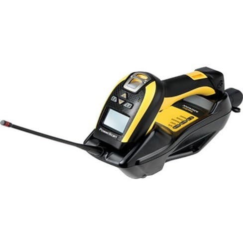 Datalogic PowerScan PM9100-433RBK10 Handheld Barcode Scanner Kit - Wireless Connectivity - Yellow