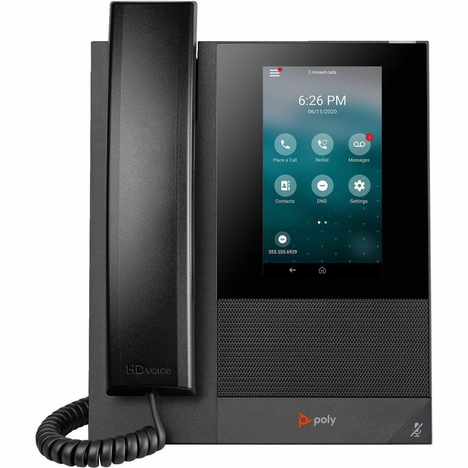 Poly CCX 400 IP Phone - Corded - Corded - Desktop, Wall Mountable - Black
