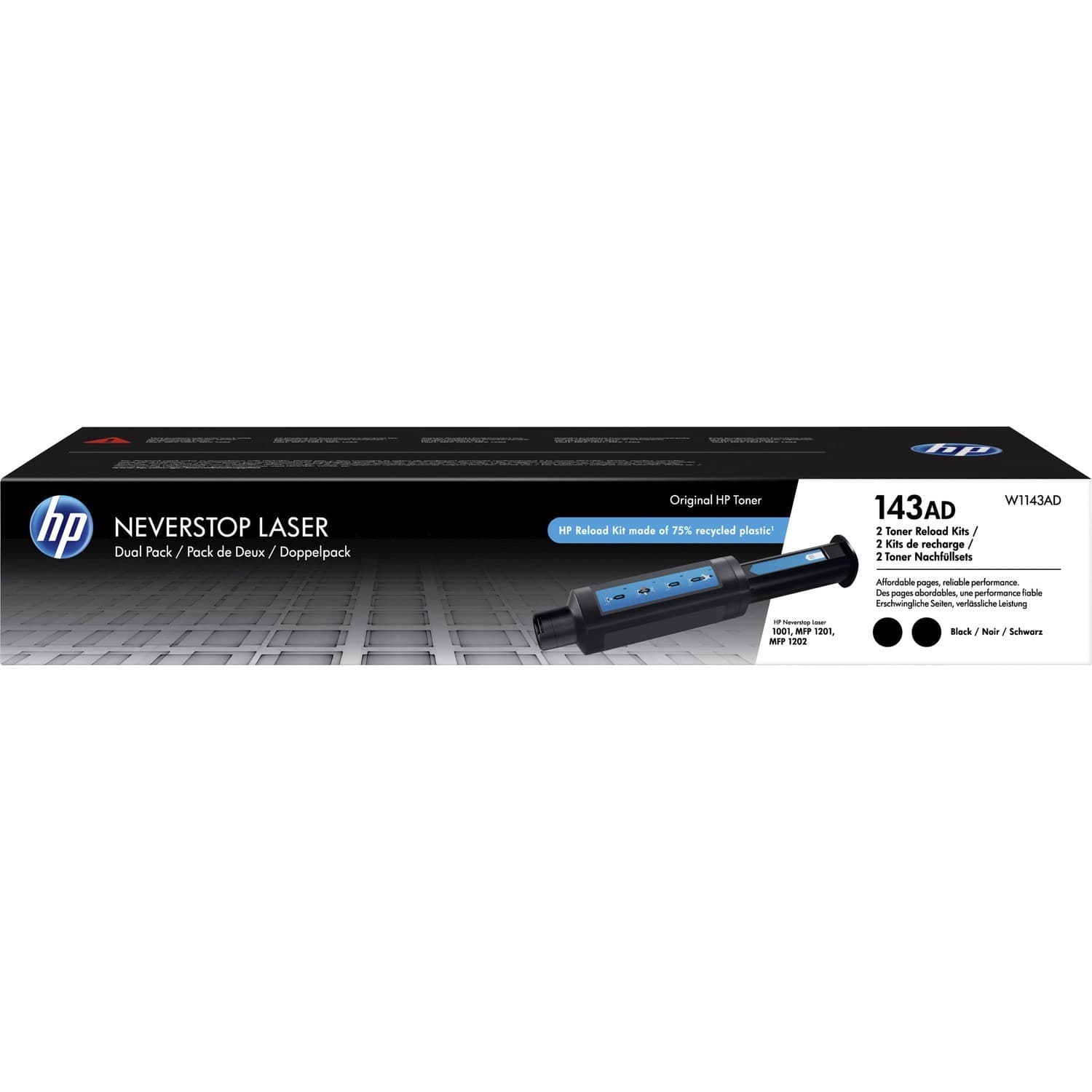 HP 143AD Original Laser Toner Cartridge - Dual Pack - Black - 2 Carton