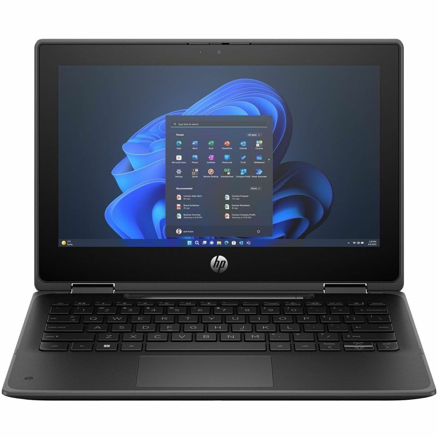 HP Fortis Flip G1i 11.6" Touchscreen Convertible 2 in 1 Notebook - HD - Intel N-Series N150 - 16 GB - 256 GB SSD - Jet Black