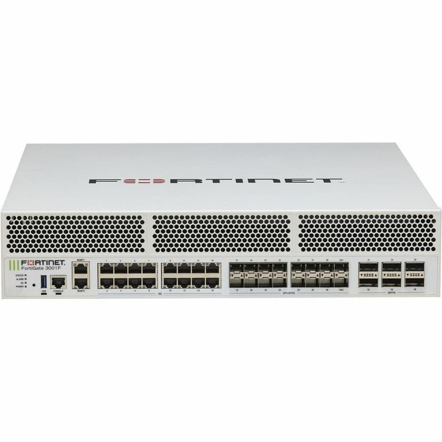Fortinet FortiGate FG-3001F-DC Network Security/Firewall Appliance - 3 Year FortiCare Premium and FortiGuard Enterprise Protection