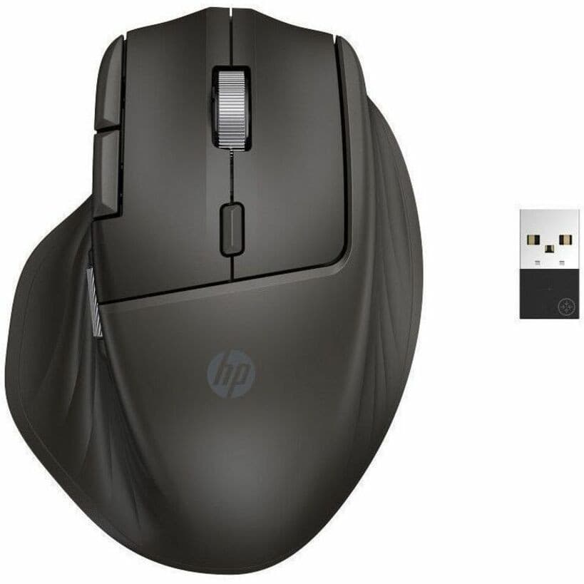 HP 785M Mouse - Bluetooth/Radio Frequency - USB Type A - Multi Surface - 6 Button(s) - 6 Programmable Button(s) - Black