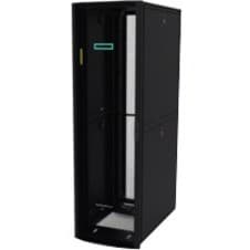 HPE Enterprise 42U Floor Standing Rack Cabinet for LAN Switch, Patch Panel1075 mm Rack Depth - Black, Silver - TAA Compliant