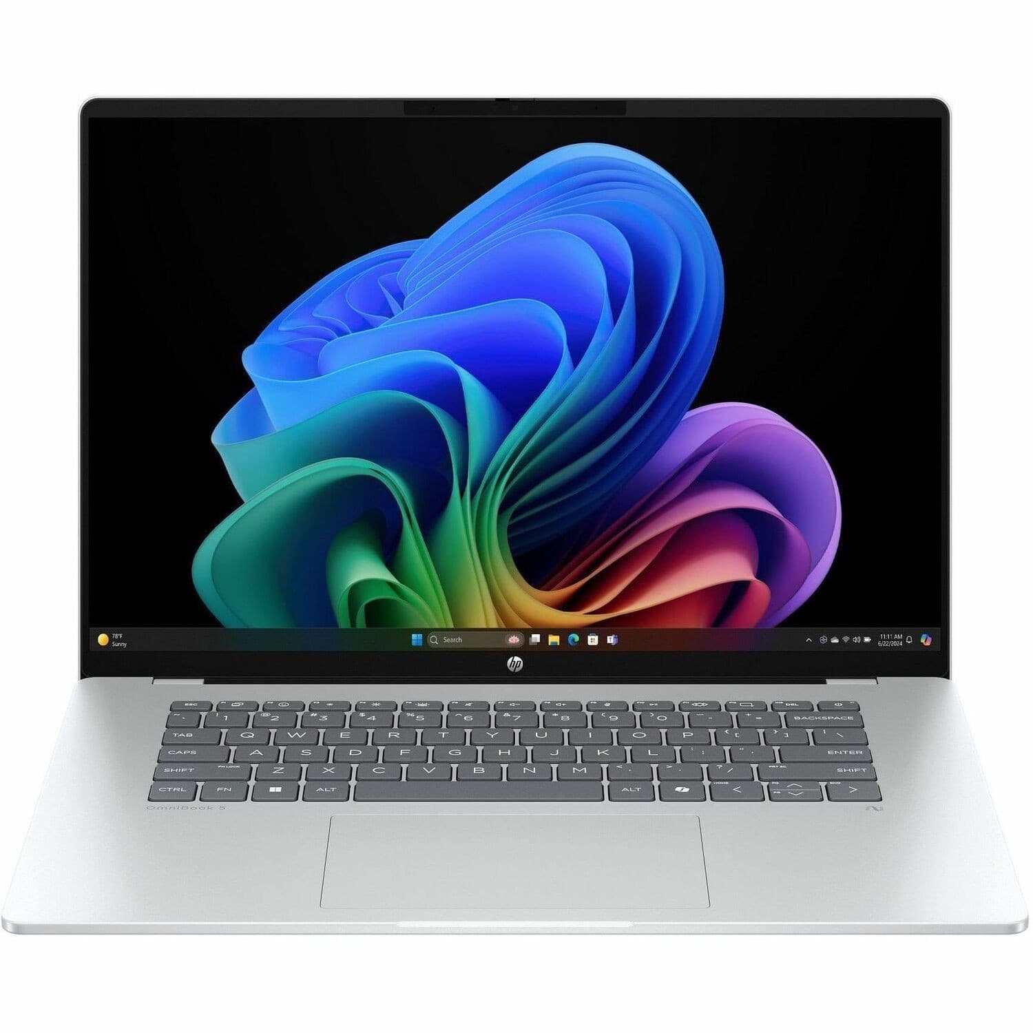 HP OmniBook 5 16-bf0000 16-fb0006QU 16" Notebook - 2K - Qualcomm Snapdragon X X1-26-100 - 16 GB - 512 GB SSD - Glacier Silver Aluminum
