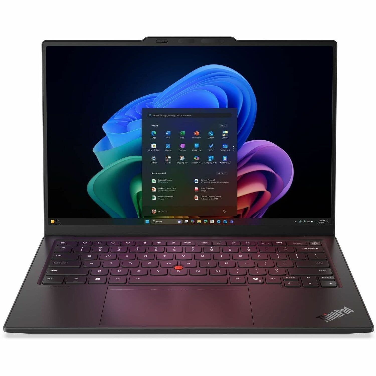 Lenovo ThinkPad X1 Carbon Gen 14 Aura Edition 21V7009SAU 14" Touchscreen Copilot+ PC Ultrabook - WUXGA - Intel Core Ultra 7 365 - vPro Technology - Intel Evo Platform - 32 GB - 512 GB SSD - English (US) Keyboard - Black