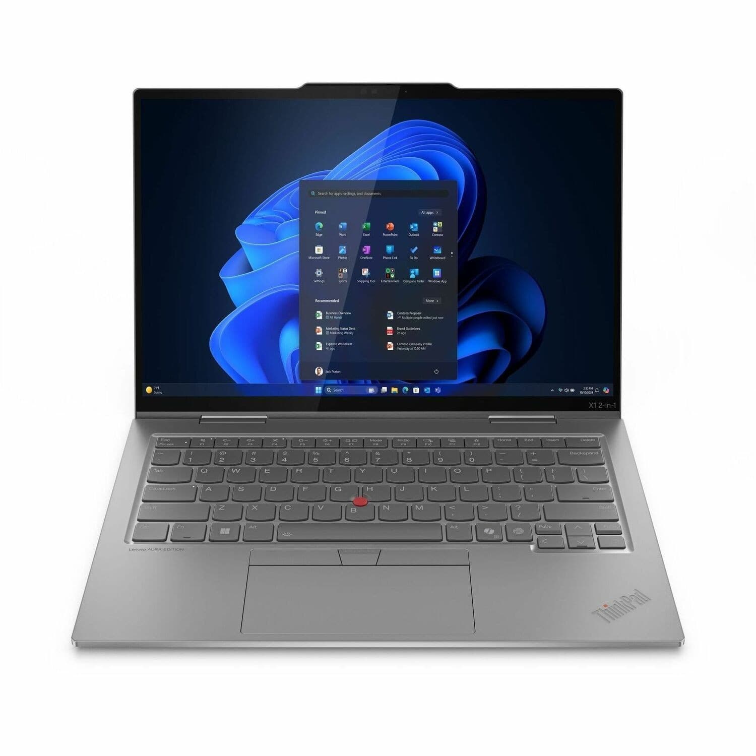 Lenovo Thinkpad X1 Gen 10 21NU00CAAU 14" Touchscreen Convertible Copilot+ PC 2 in 1 Notebook - WUXGA - 60 Hz - Intel Core Ultra 5 226V - Intel Evo Platform - 16 GB - 512 GB SSD - English Keyboard - Grey