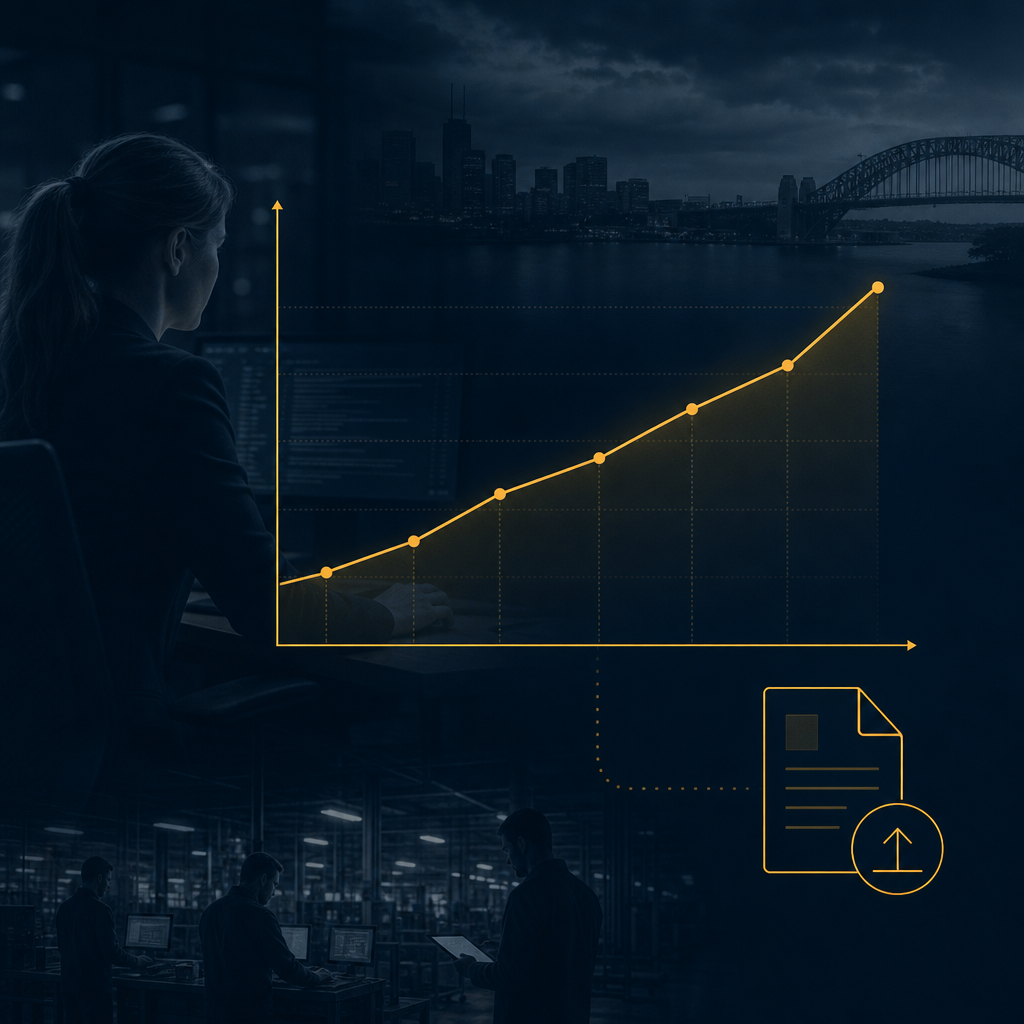 Line chart showing rising trend in reported cybercrime incidents over time
